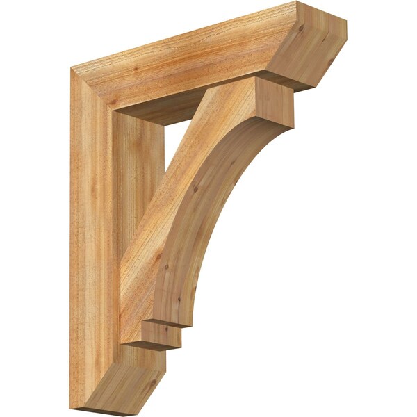 Ekena Millwork Imperial Slat Rough Sawn Bracket w/ Offset Brace, Western Red Cedar, 8"W x 30"D x 36"H BKT0806X30X36IMP06RWR - main